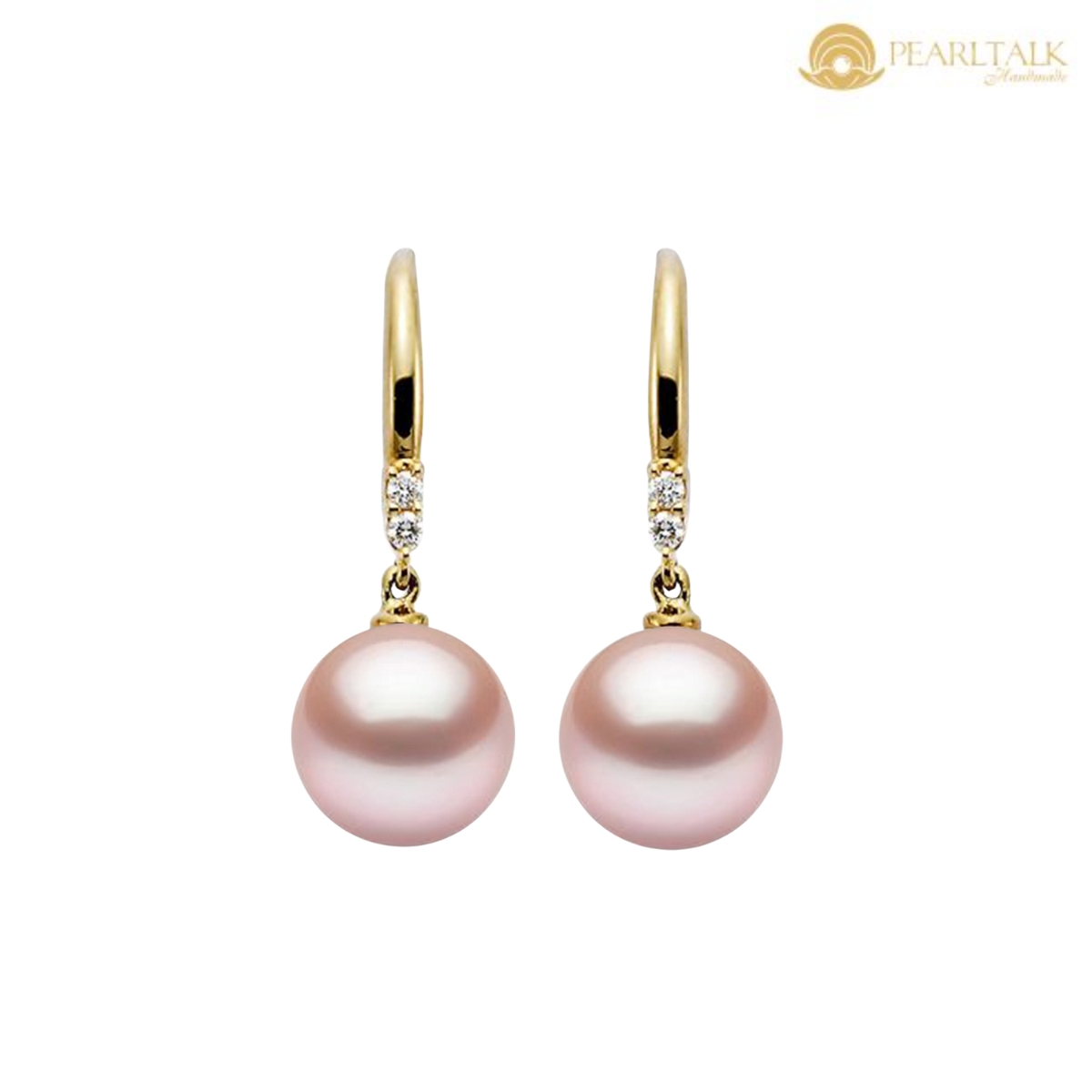 BÔNG TAI NGỌC TRAI NƯỚC NGỌT HỒNG TÍM 8.5MM